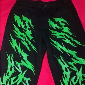 COPY - Customized Lime Green Lightning Pants 💚